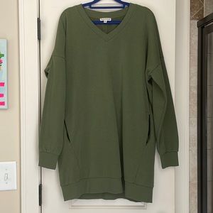 Green Mini Dress with Pockets